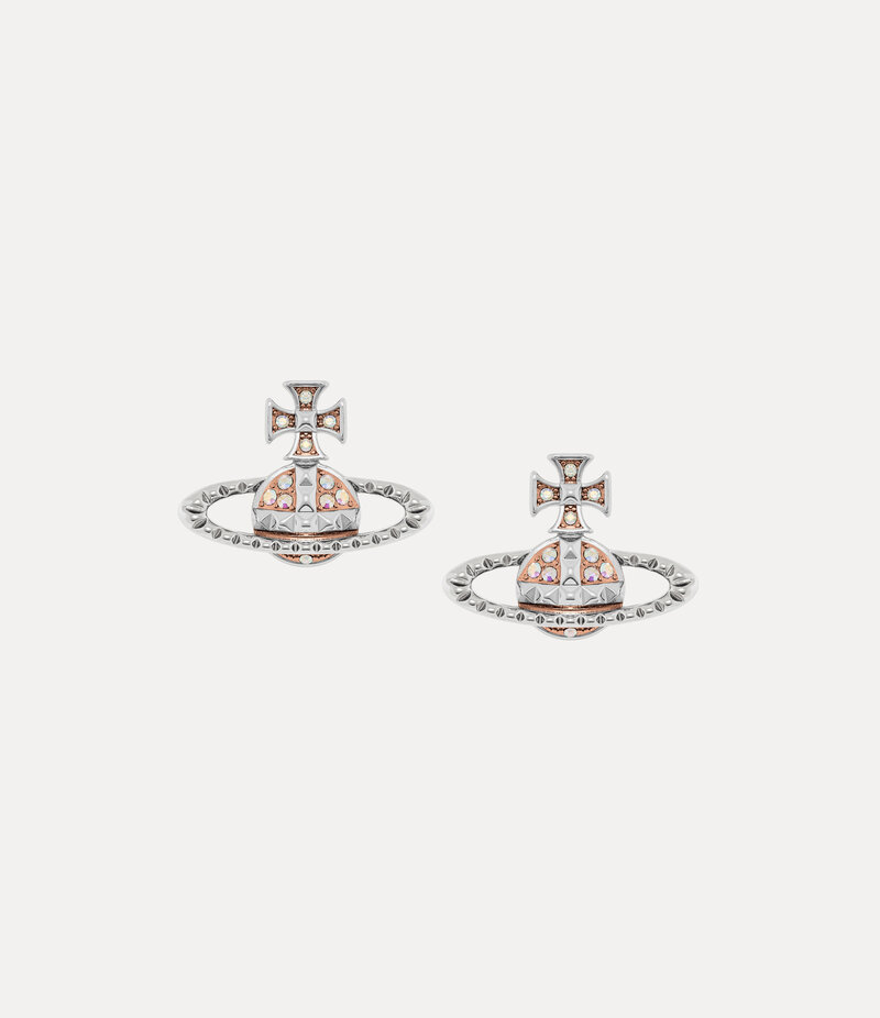 Vivienne Westwood Mayfair Bas Relief Earrings -Rhodium-pink-gold-crystal-ab-crystal -Rhodium-pink-gold-crystal-ab-crystal