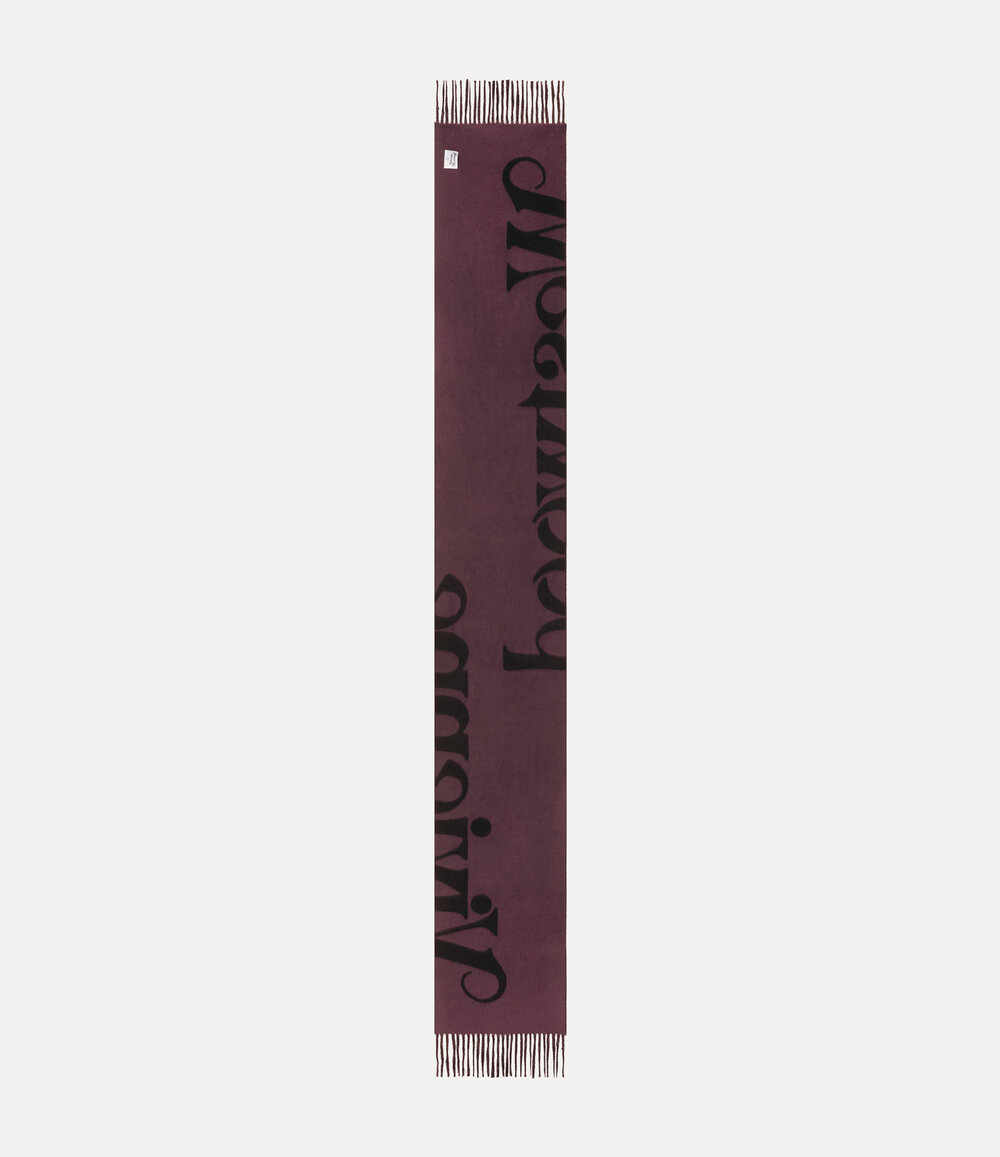 Vivienne Westwood Scarf Half Logo Double Fac in Black, view 2