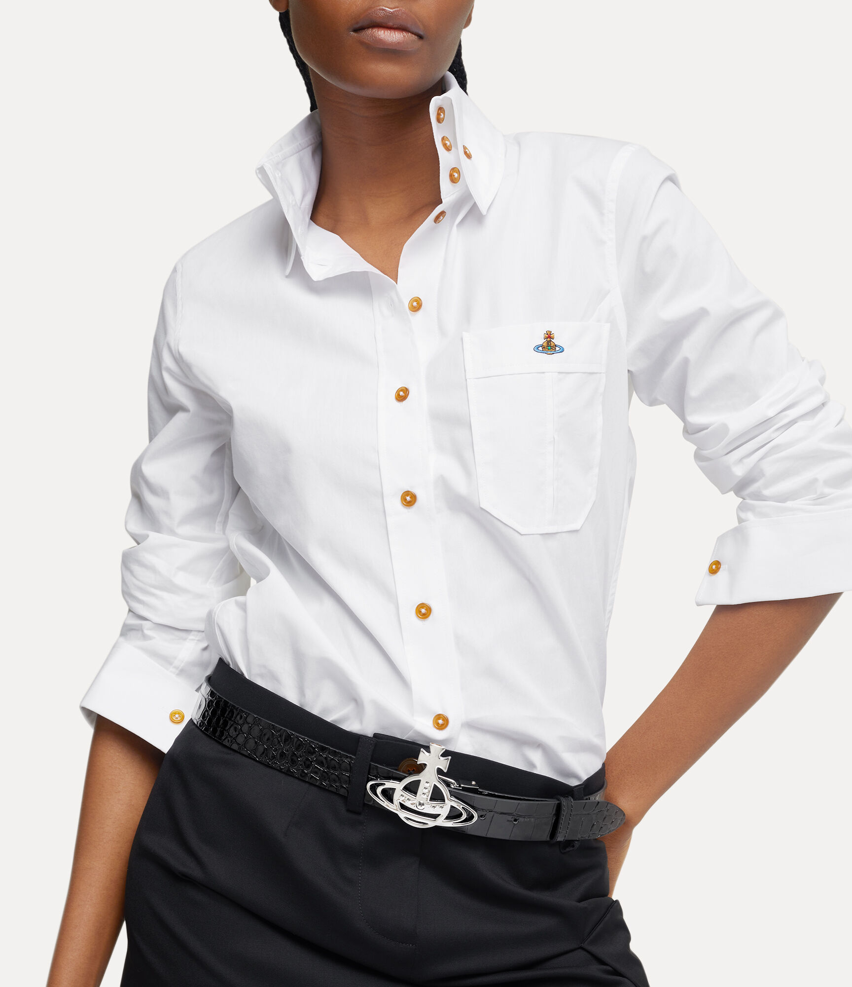 Line orb buckle silver