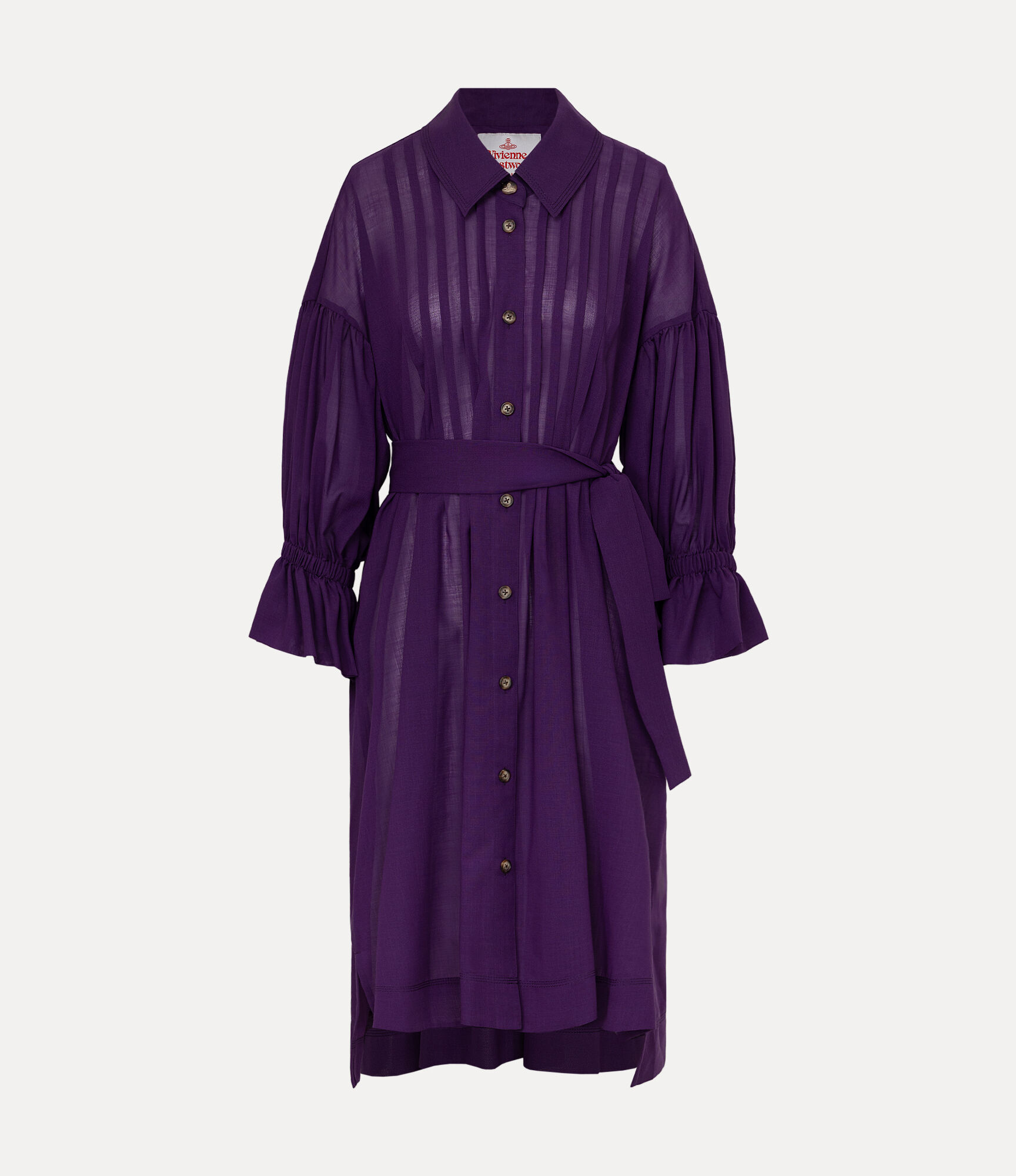 Sheer Wool Pintuck Dress