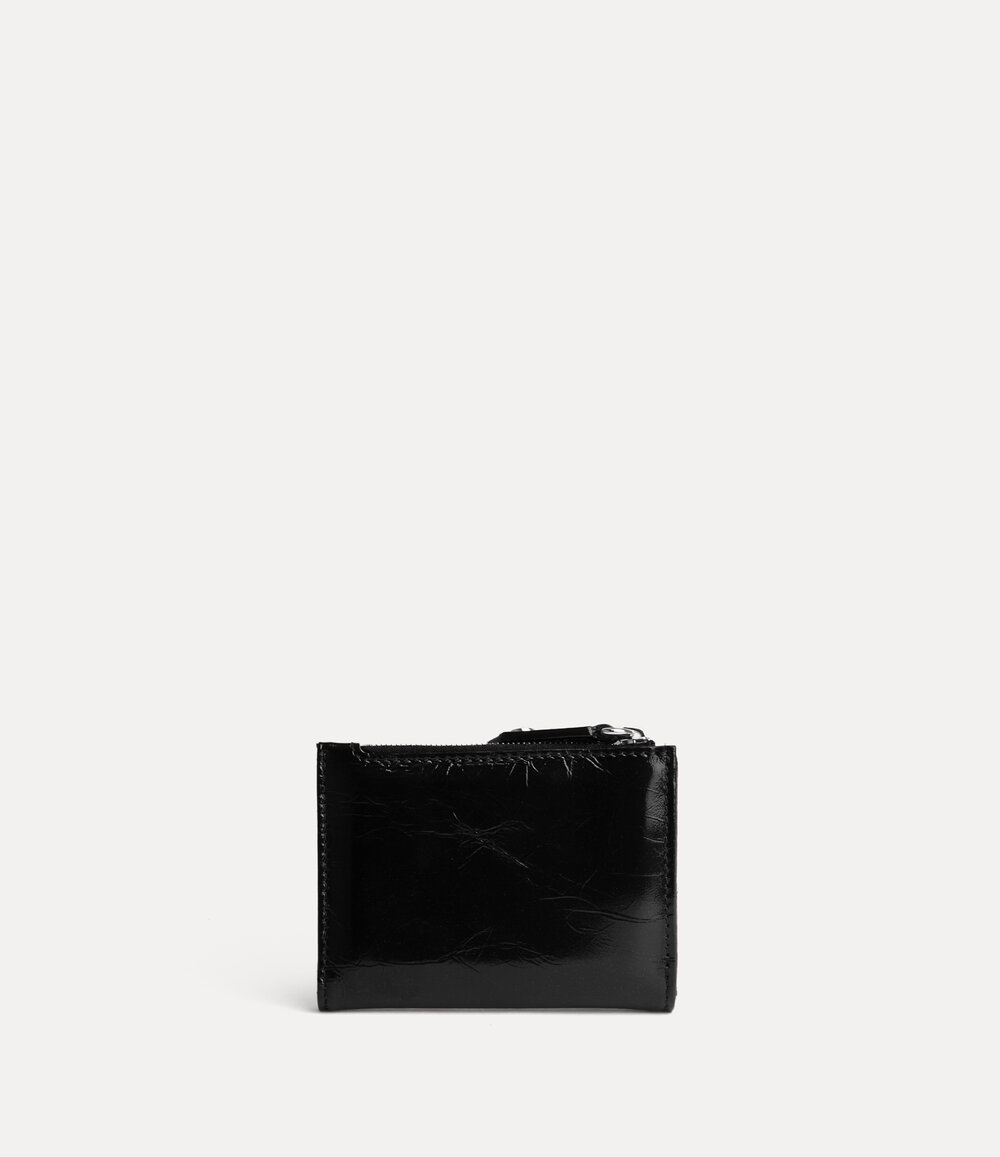 Vivienne Westwood Slim Flap Card Holder in Black, view 2