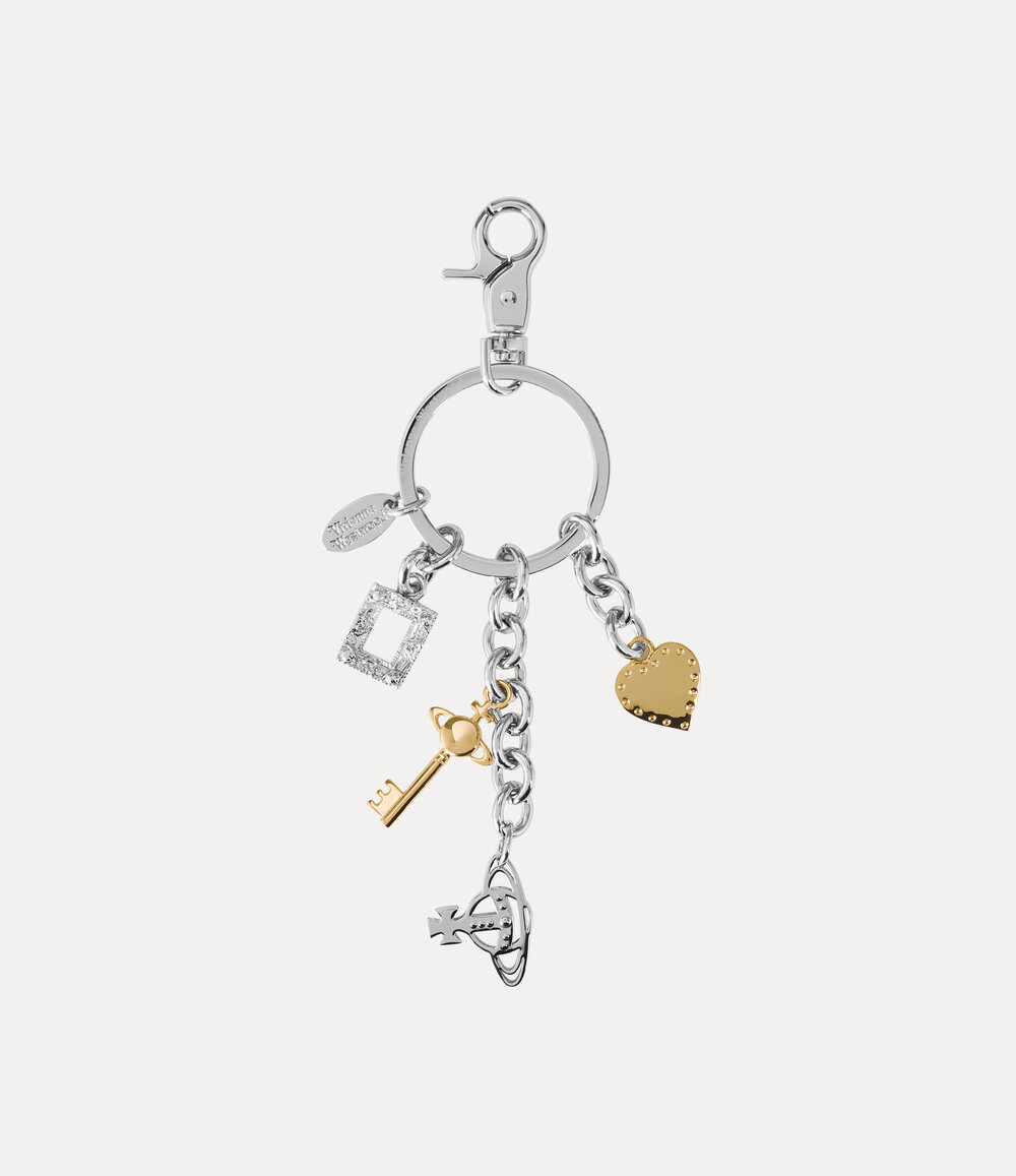 Vivienne Westwood Multi Charm Keyring in silver
