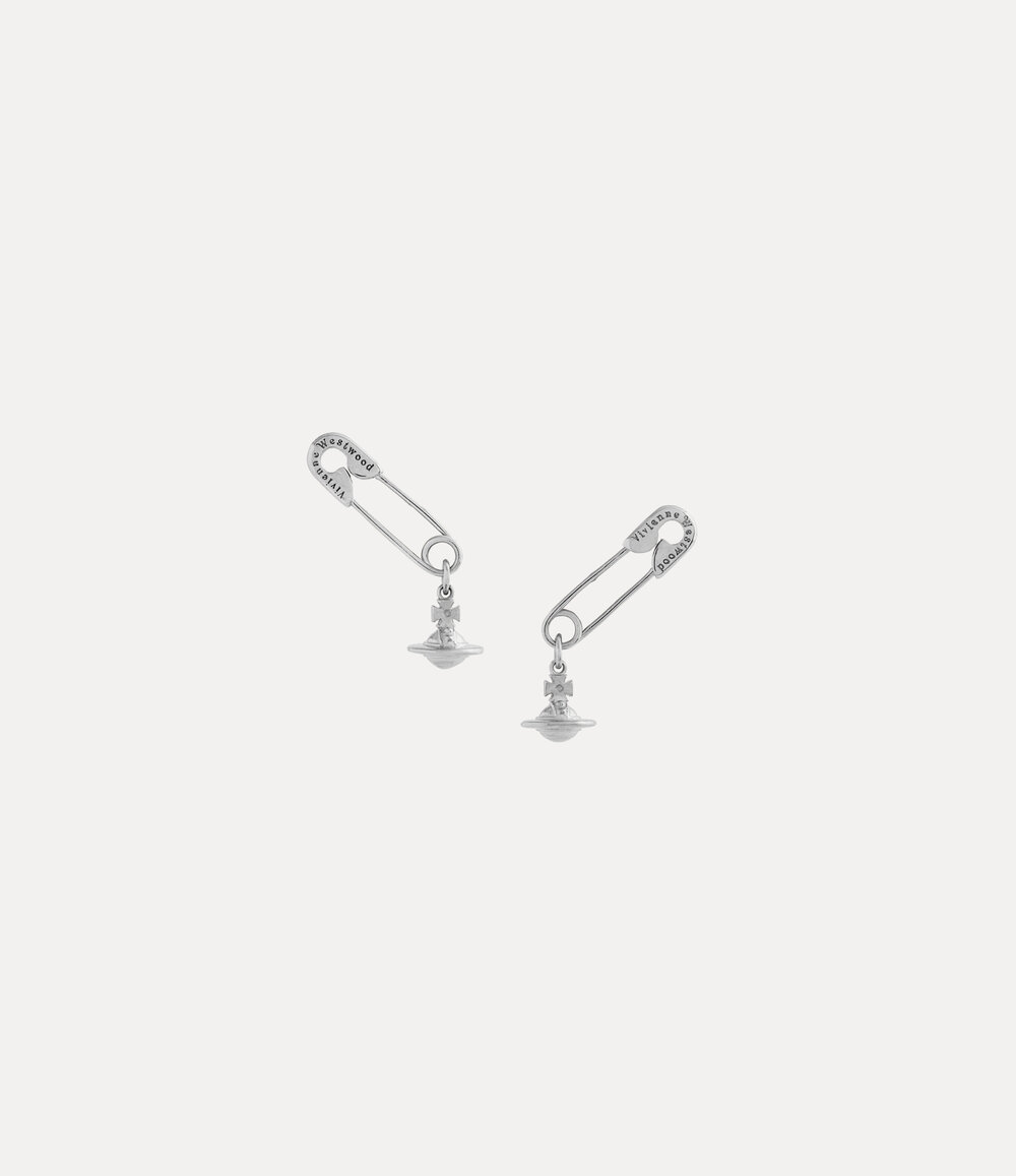 Vivienne Westwood Safety Pin Earrings in Silver, view 3