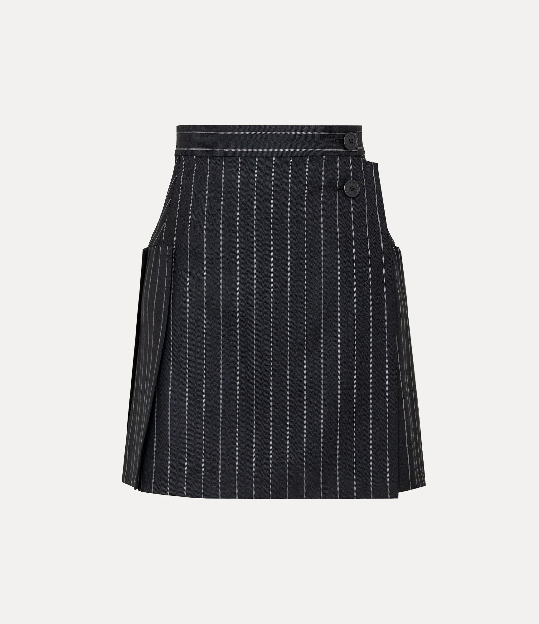 Gabardine Pleat Mini Skirt 