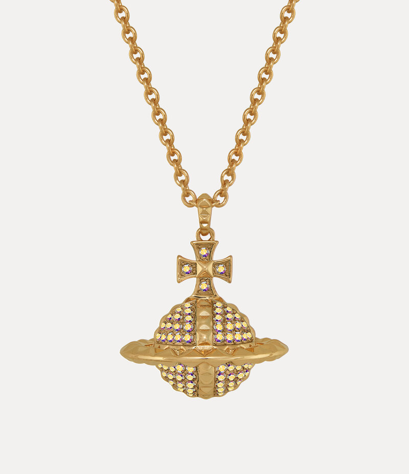 Vivienne Westwood Mayfair Large Orb Pendant Necklace in Gold Crystal Ab Crystal