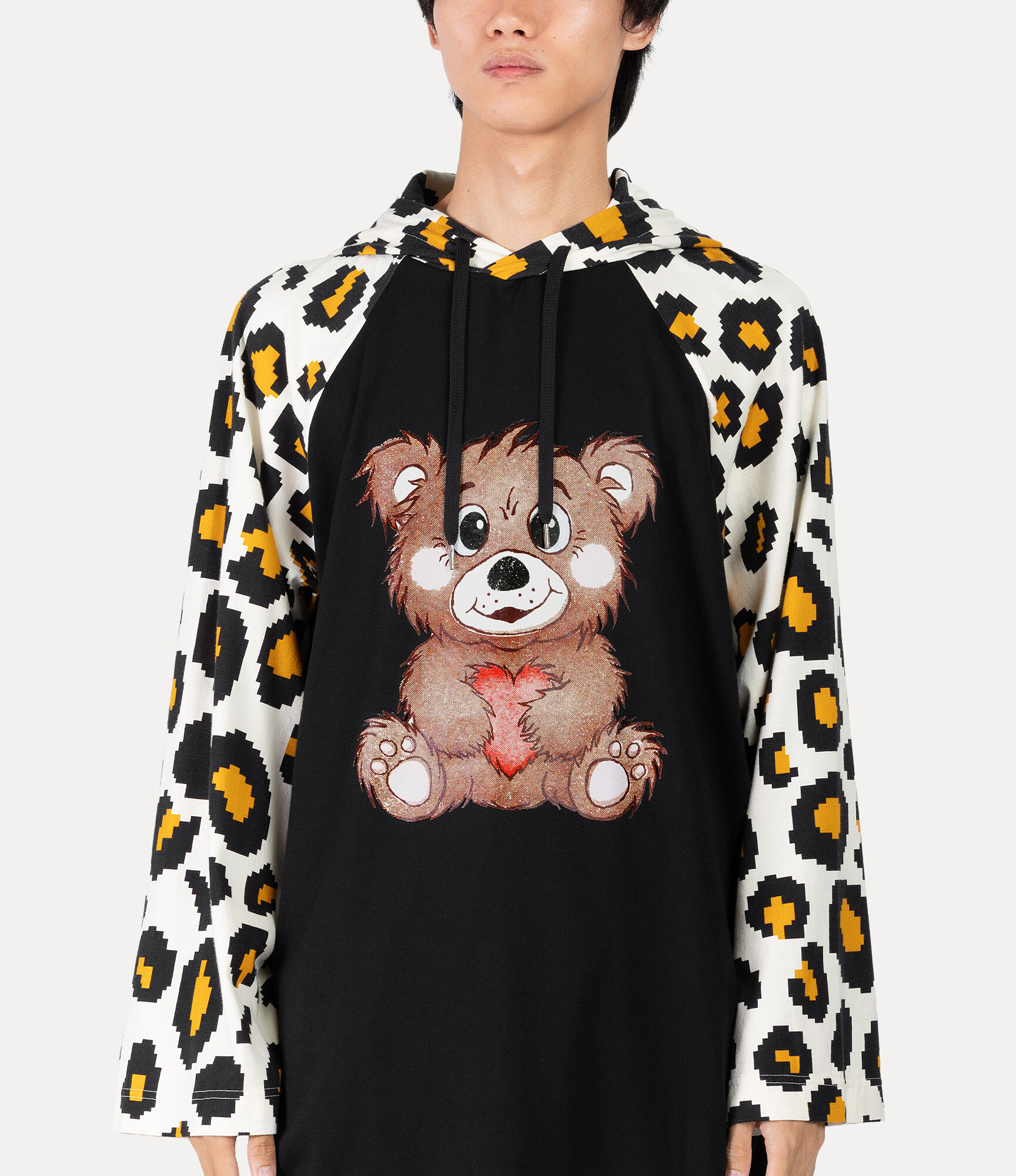 Halftone Bear Hood Ls T-Shirt  large image number 4