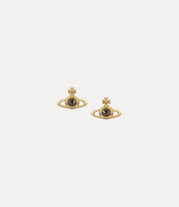 Vivienne Westwood Nano Solitaire Earrings Gold-vitrail-medium-crystal Gold-vitrail-medium-crystal Women In Gold-vitrail-medium-crystal