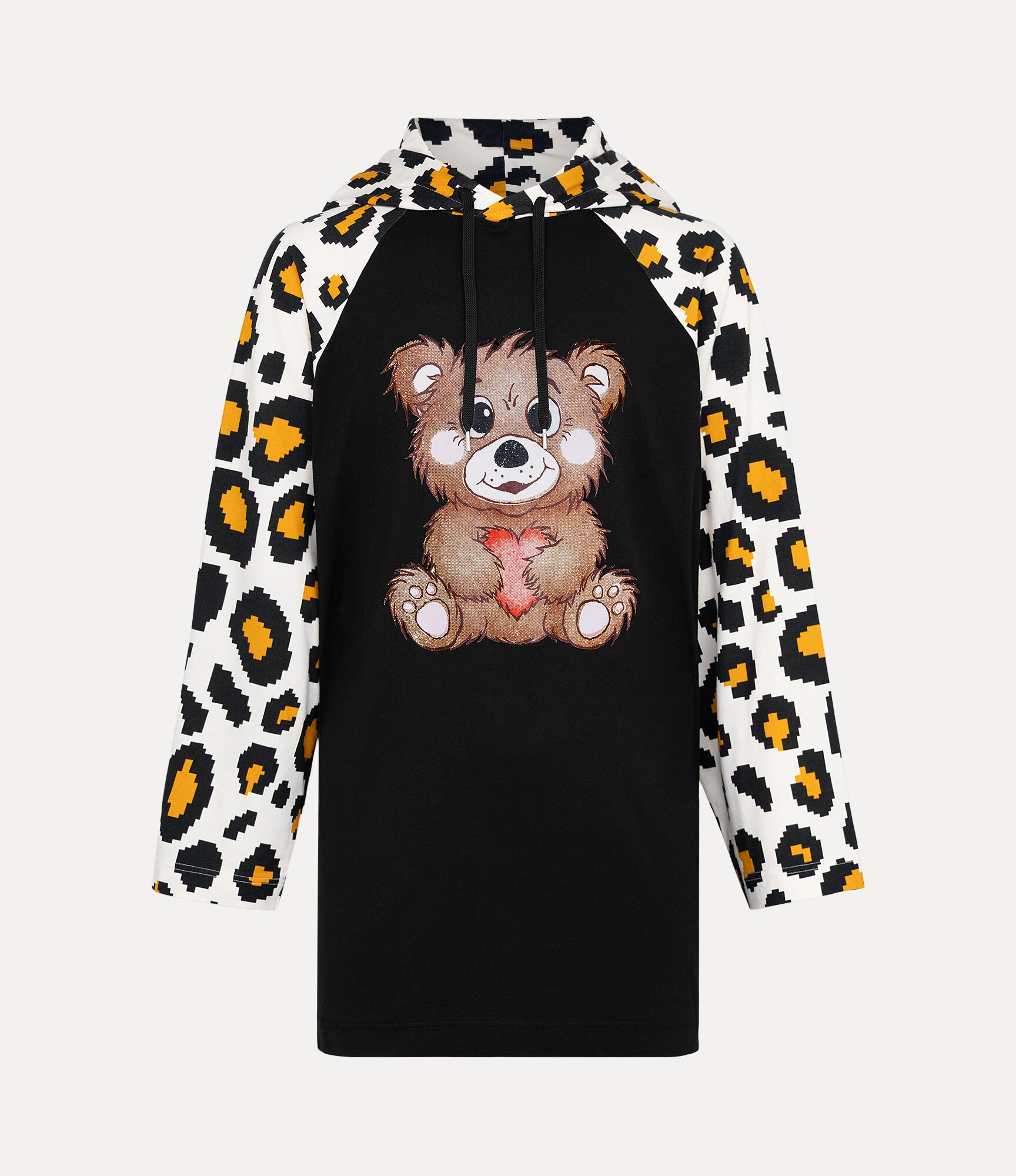 Halftone Bear Hood Ls T-Shirt