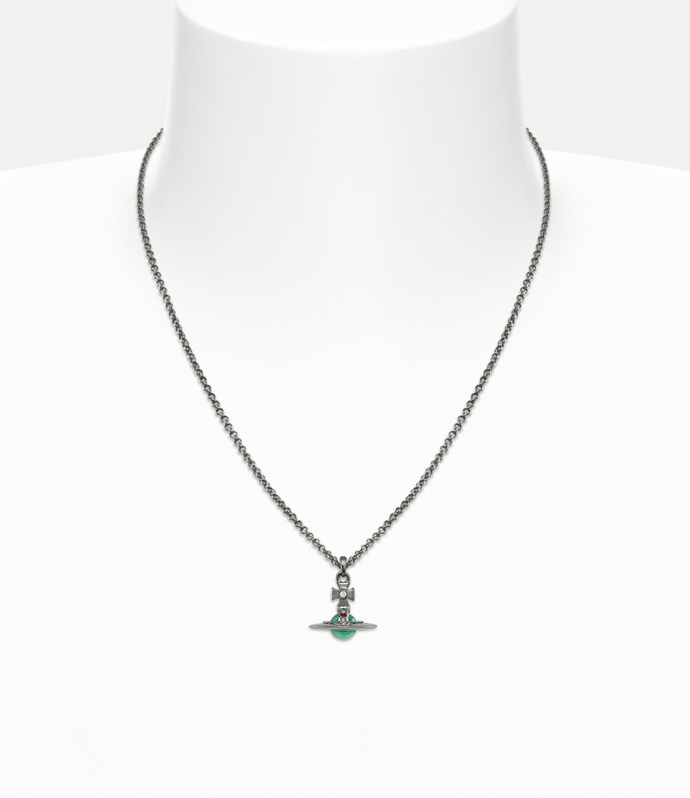 Vivienne Westwood New Petite Orb Pendant Necklace in Gunmetal, view 2