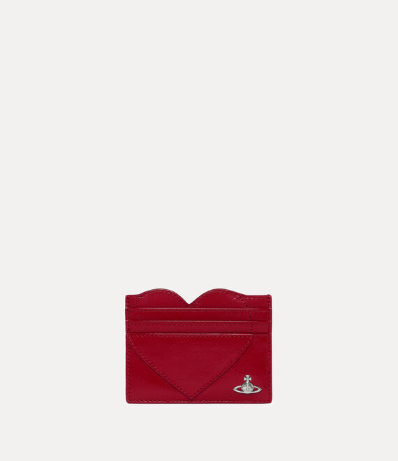Vivienne Westwood Heart Card Holder Naplak Leather Red One Size Women