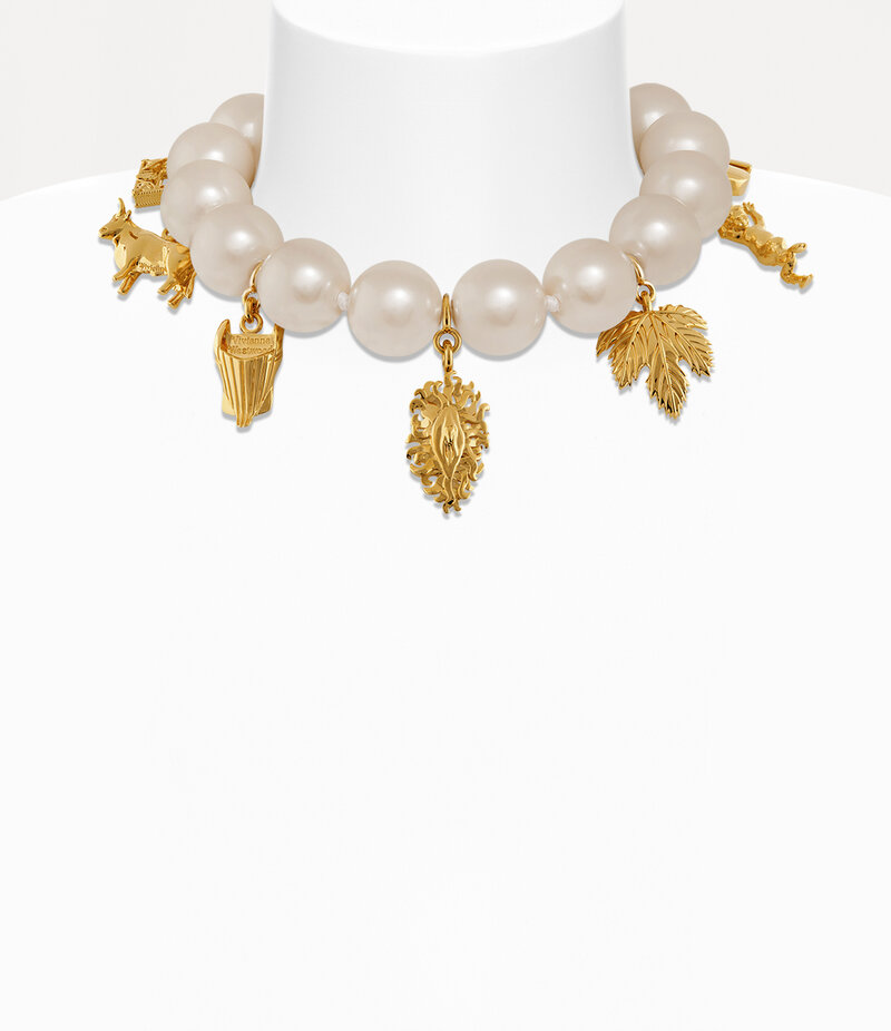 Vivienne Westwood Giant Anglo Pearl Necklace in Gold
