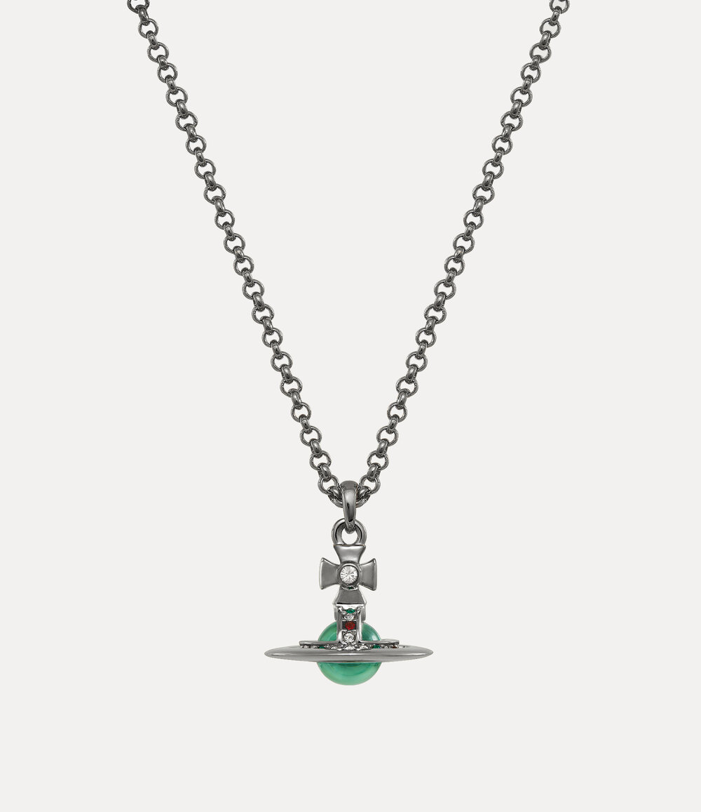 Vivienne Westwood New Petite Orb Pendant Necklace in Gunmetal