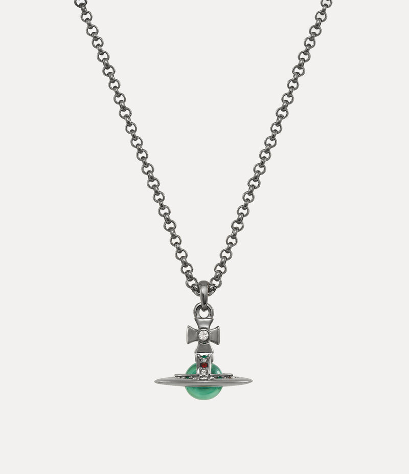 Vivienne Westwood New Petite Orb Pendant Necklace in Gunmetal