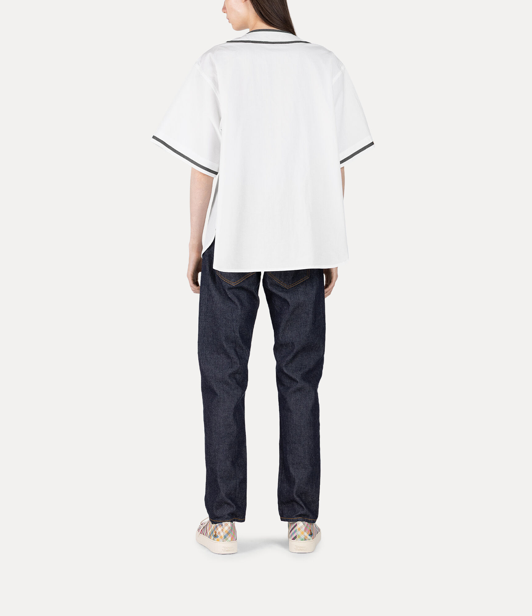 K,h19Whiz×Winiche & Co  ベースボールシャツ Patchwork Baseball Shirt in WHITE | Vivienne Westwood®