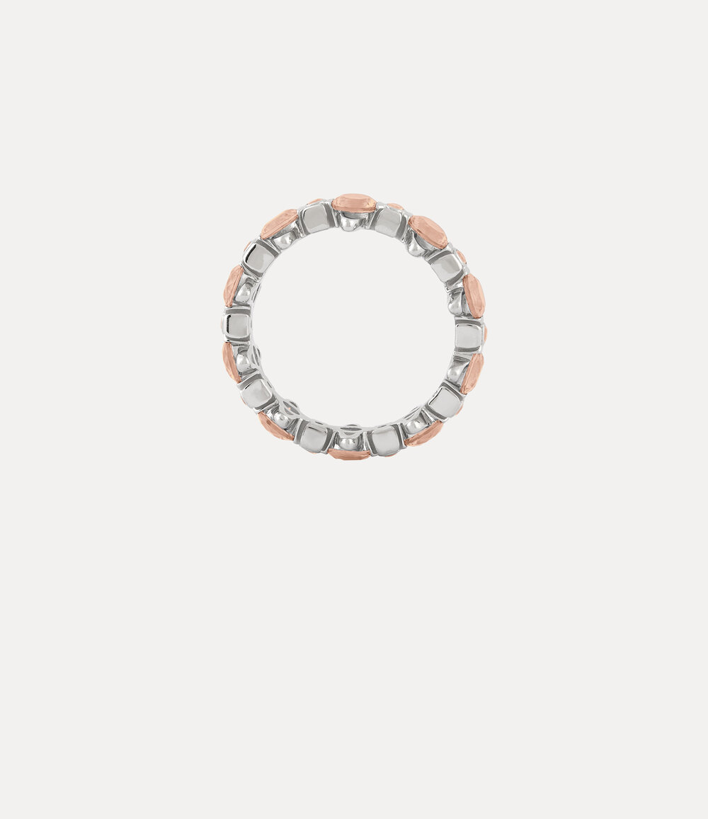 Vivienne Westwood Warwick Ring in Platinum Peach Cz, view 4