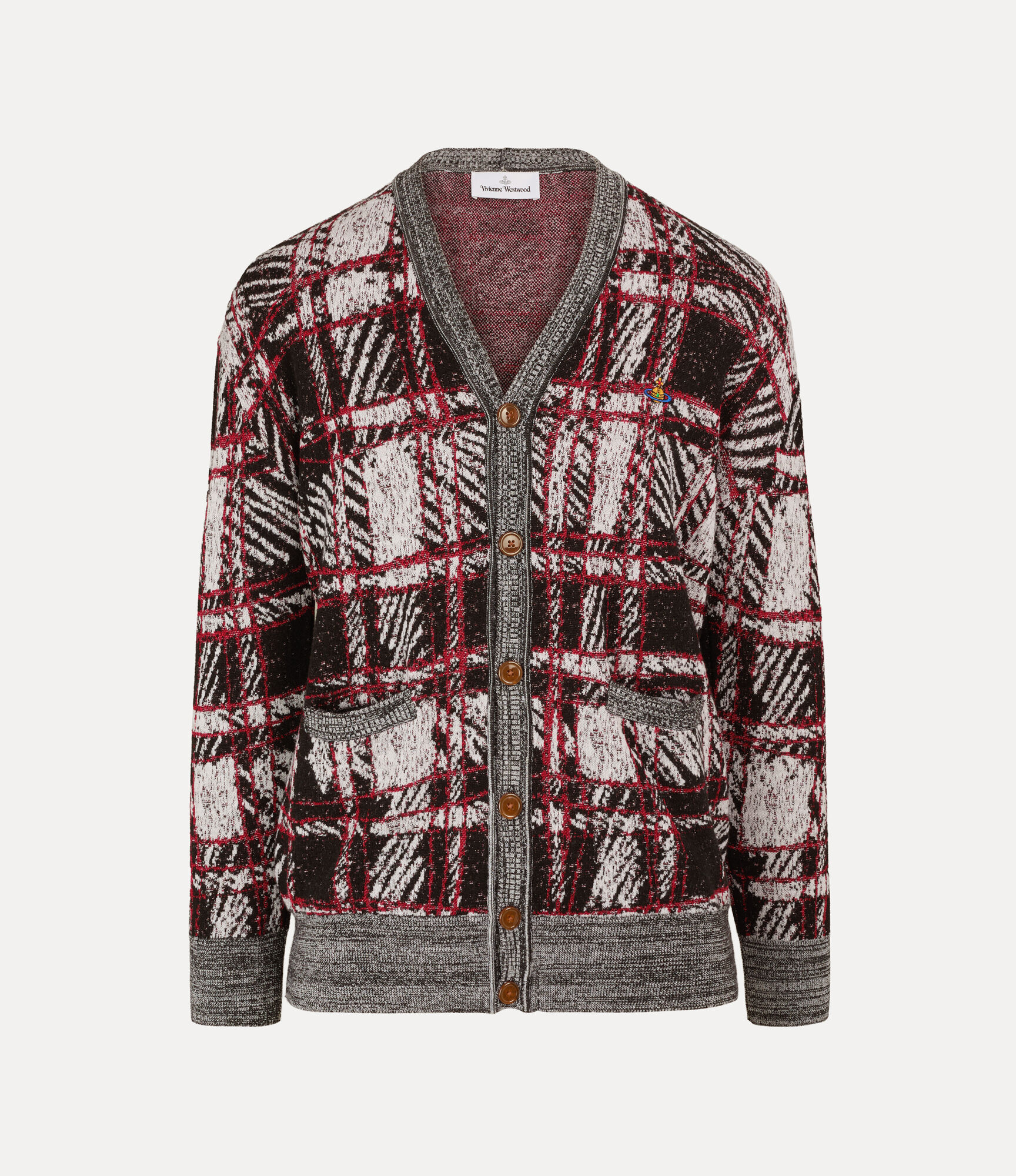 Scribble Check Cardigan