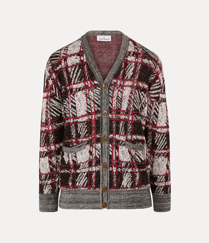 Vivienne Westwood Scribble Check Cardigan in Black