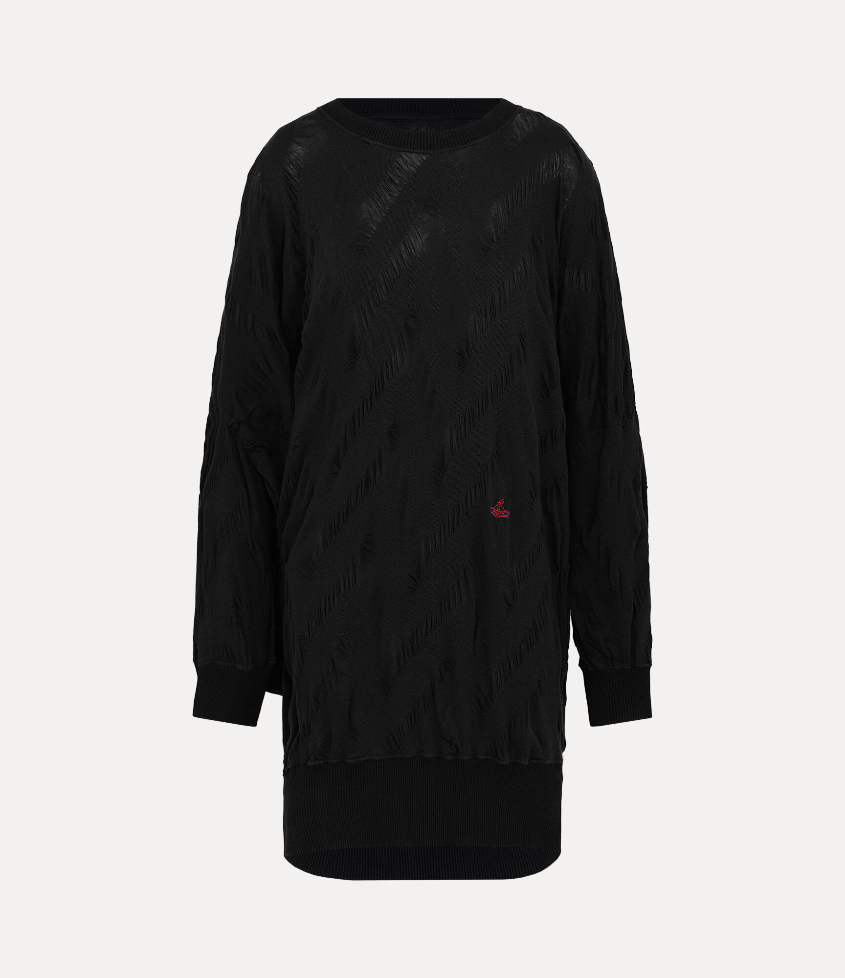 Zigzag See Through Drape Dress