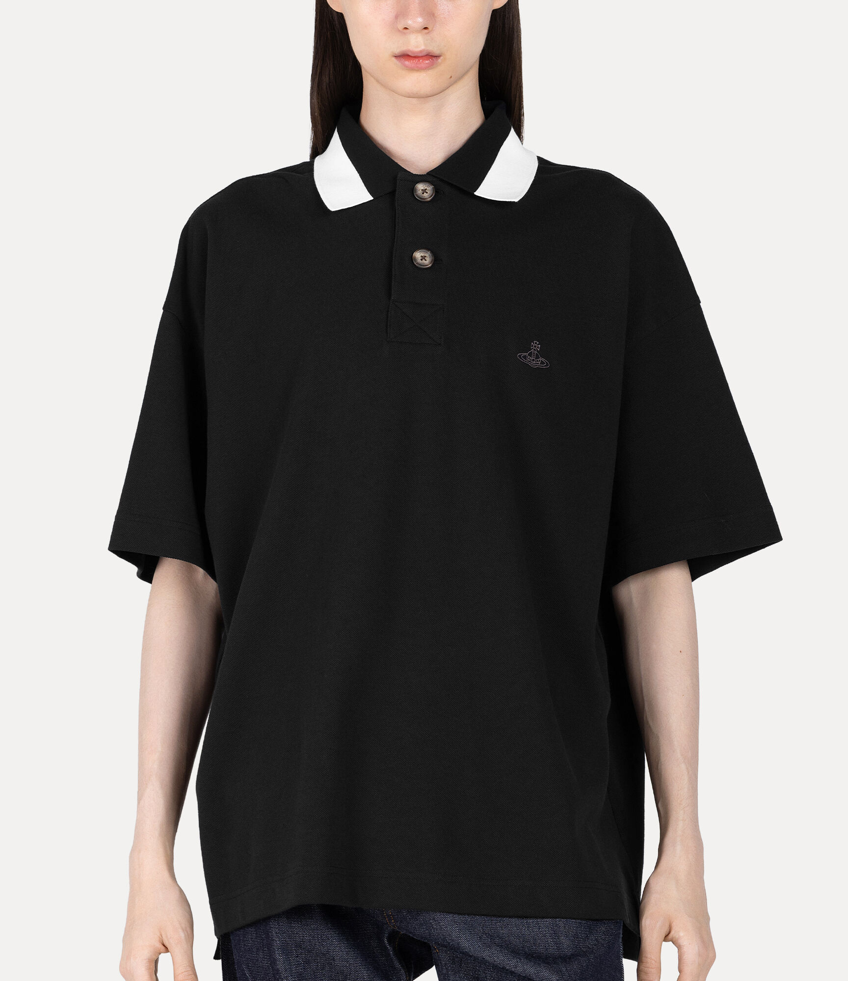 Oversized Polo in BLACK | Vivienne Westwood®