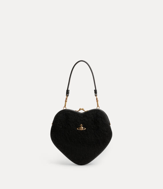 Vivienne Westwood Belle Heart Frame Purse Mohair-effect Black