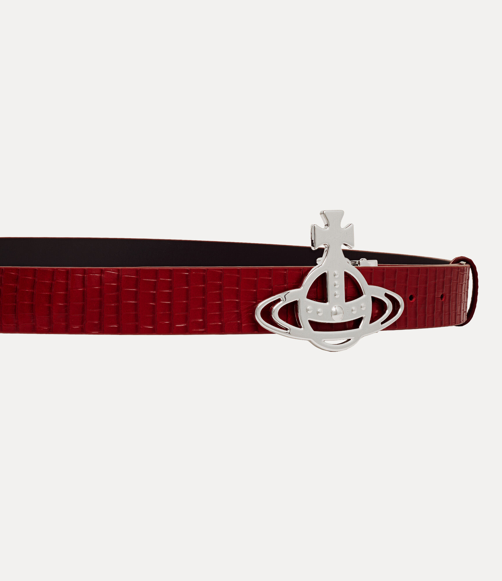 Line Orb Buckle Belt in RED | Vivienne Westwood®