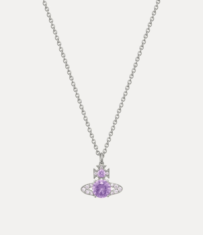 Vivienne Westwood Ismene Pendant Necklace in Platinum Lavender Light Lavender Cz