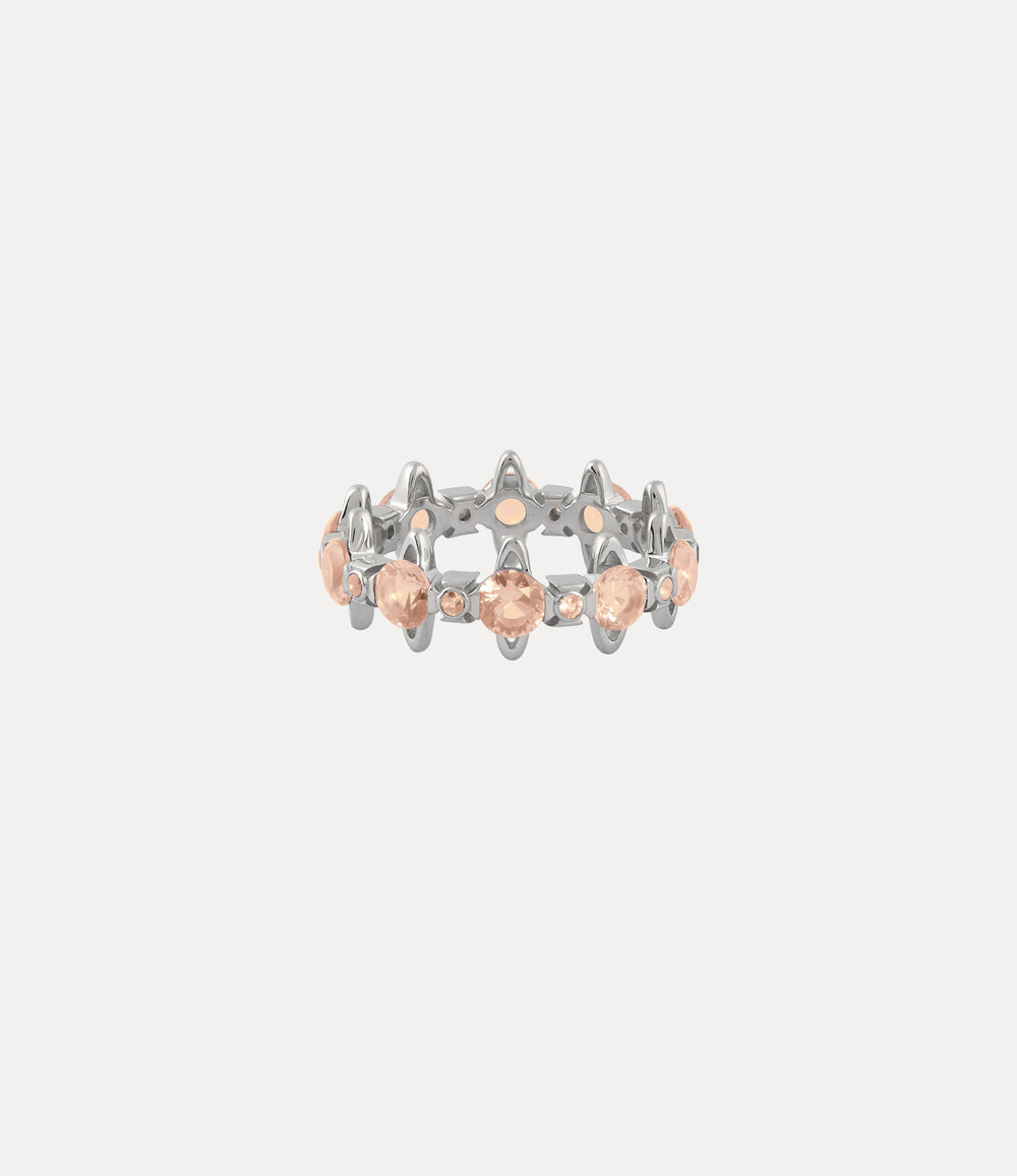 Vivienne Westwood Warwick Ring in Platinum Peach Cz, view 2