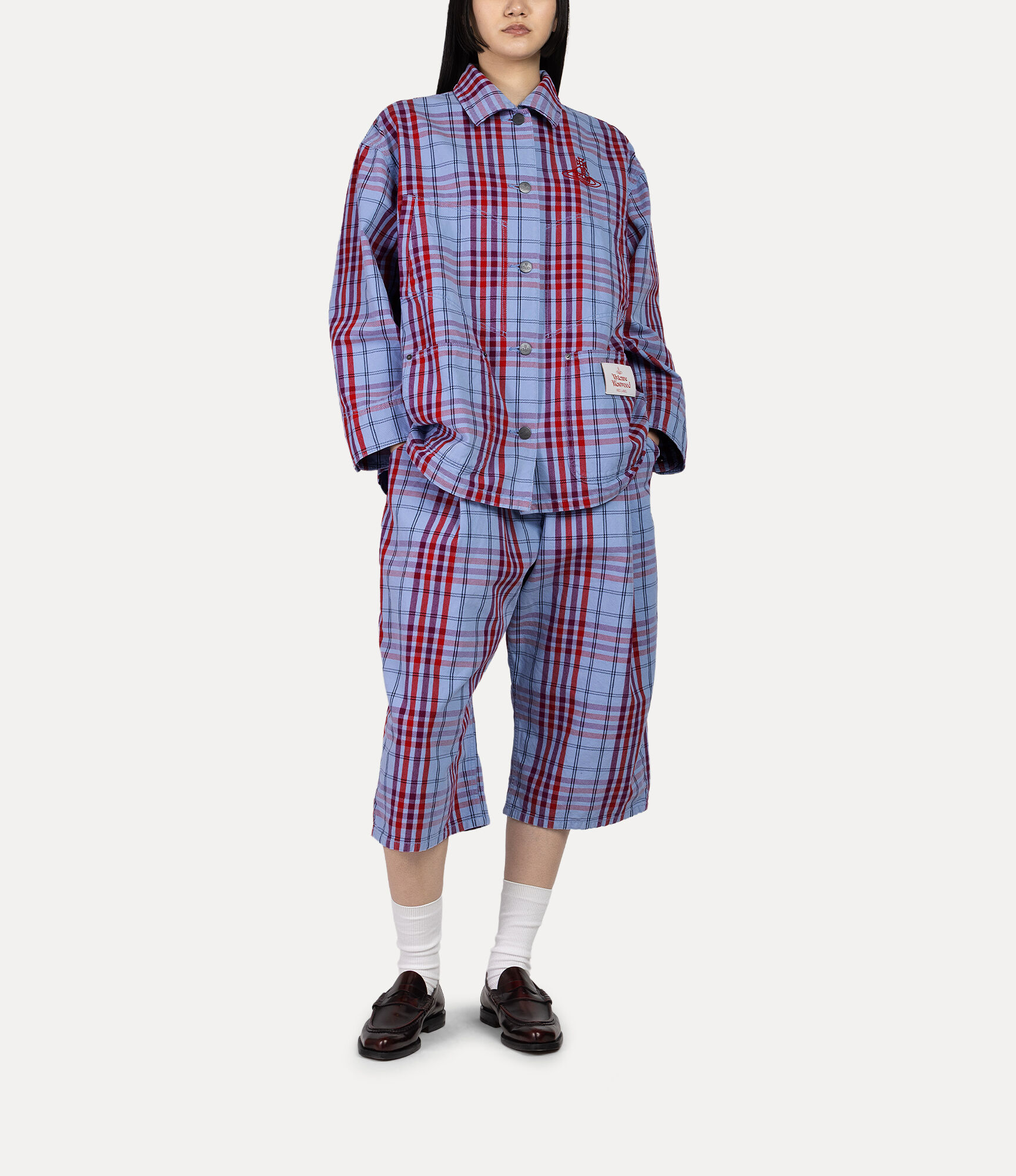 Denim Tuck Half Pants  large image number 2