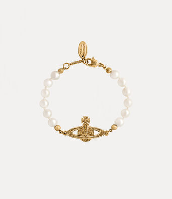 Mini Bas Relief Pearl Chain Bracelet in Gold-Light-Colorado-Topaz-Pearl