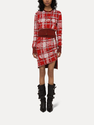 Scribble Check cardigan