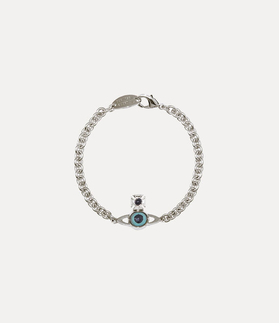 Vivienne Westwood Man. Deanna Bracelet Platinum-blue-glass-eye Platinum-blue-glass-eye Men In Brown
