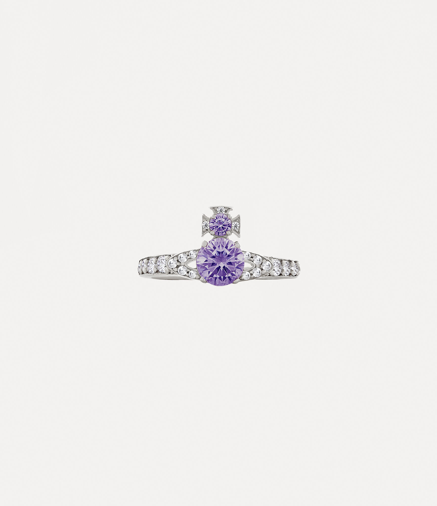 Ismene Ring in PLATINUM-LAVENDER-WHITE-CZ | Vivienne Westwood®