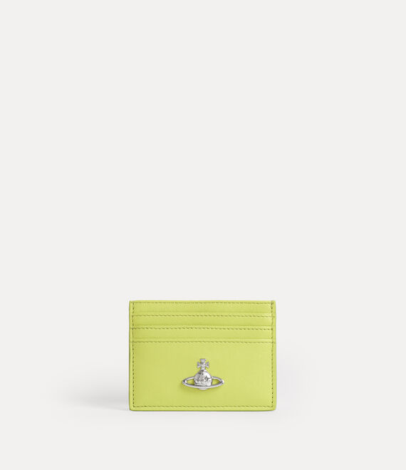 Vivienne Westwood Flat Card Holder Supple Leather Lime-green One Size Women