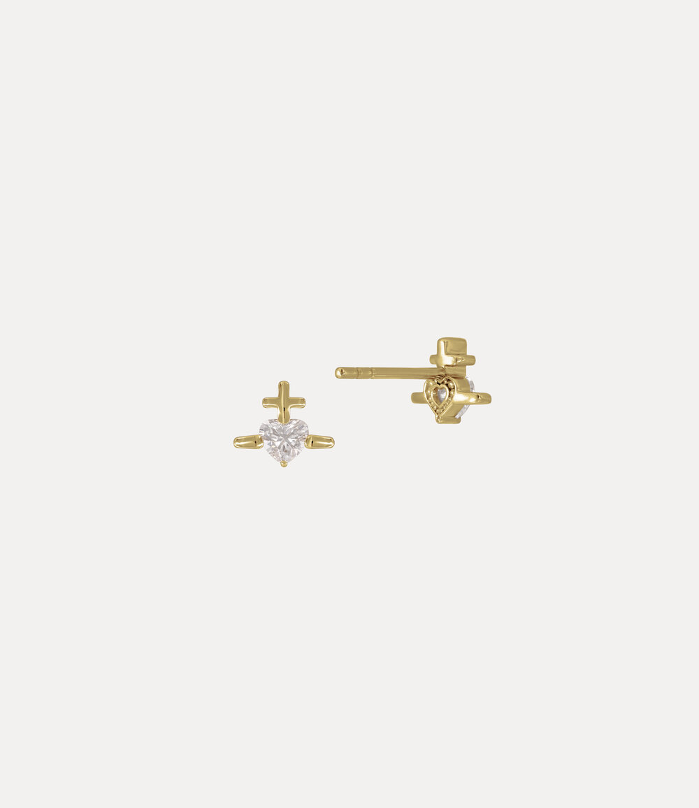 Vivienne Westwood Valentine's Gold Heart Earrings, view 2