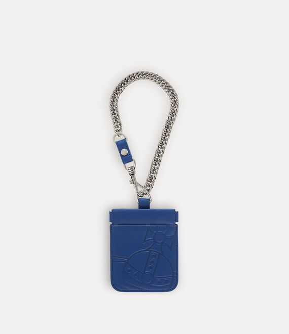 Vivienne Westwood Coin Pouch With Chain Nappa Leather Dark Blue One Size Unisex