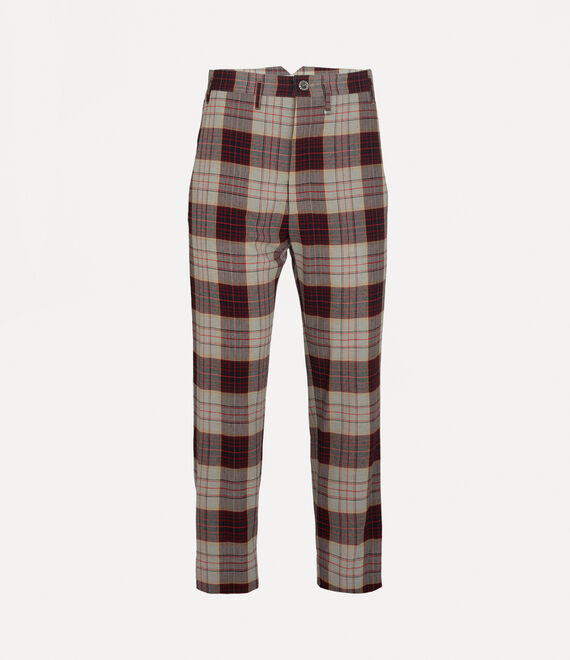 Vivienne Westwood Straight Checkered Slim Cut Trousers In Red