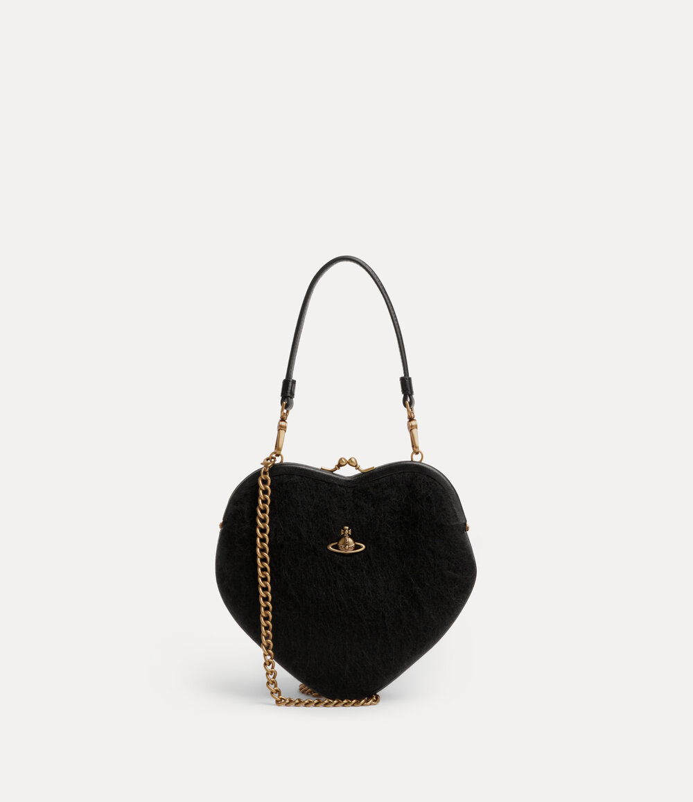 Vivienne Westwood Belle Heart Frame Purse in Black, view 3