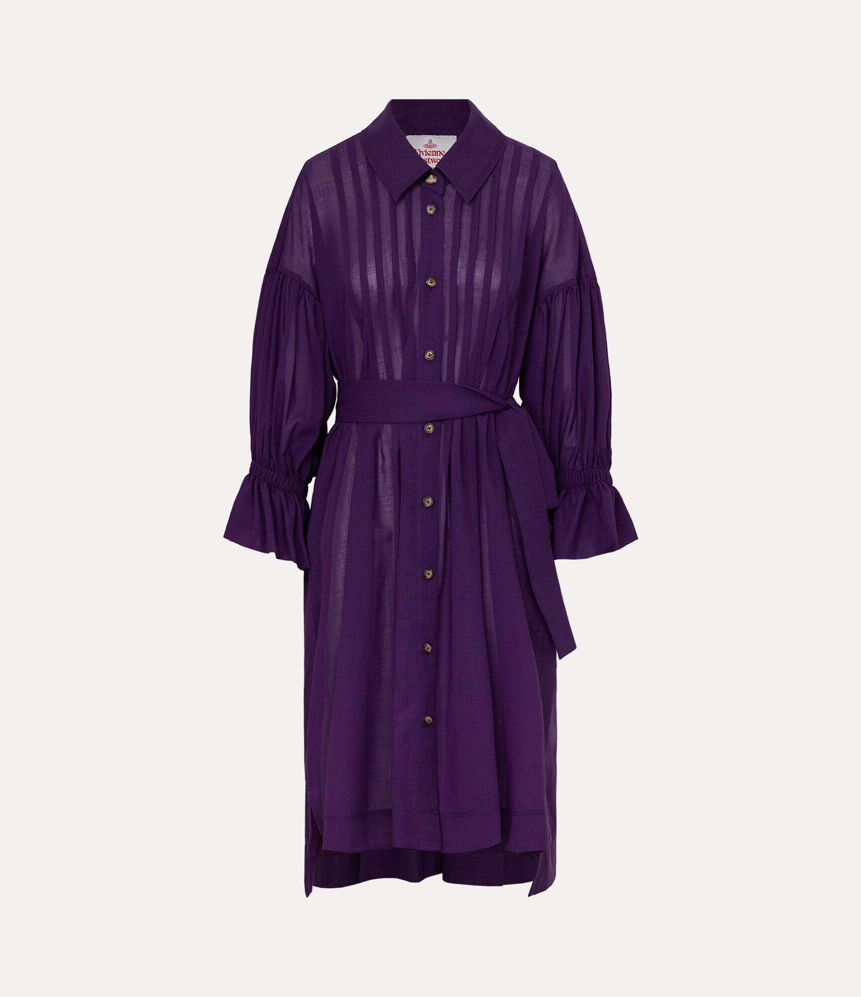 Sheer Wool Pintuck Dress