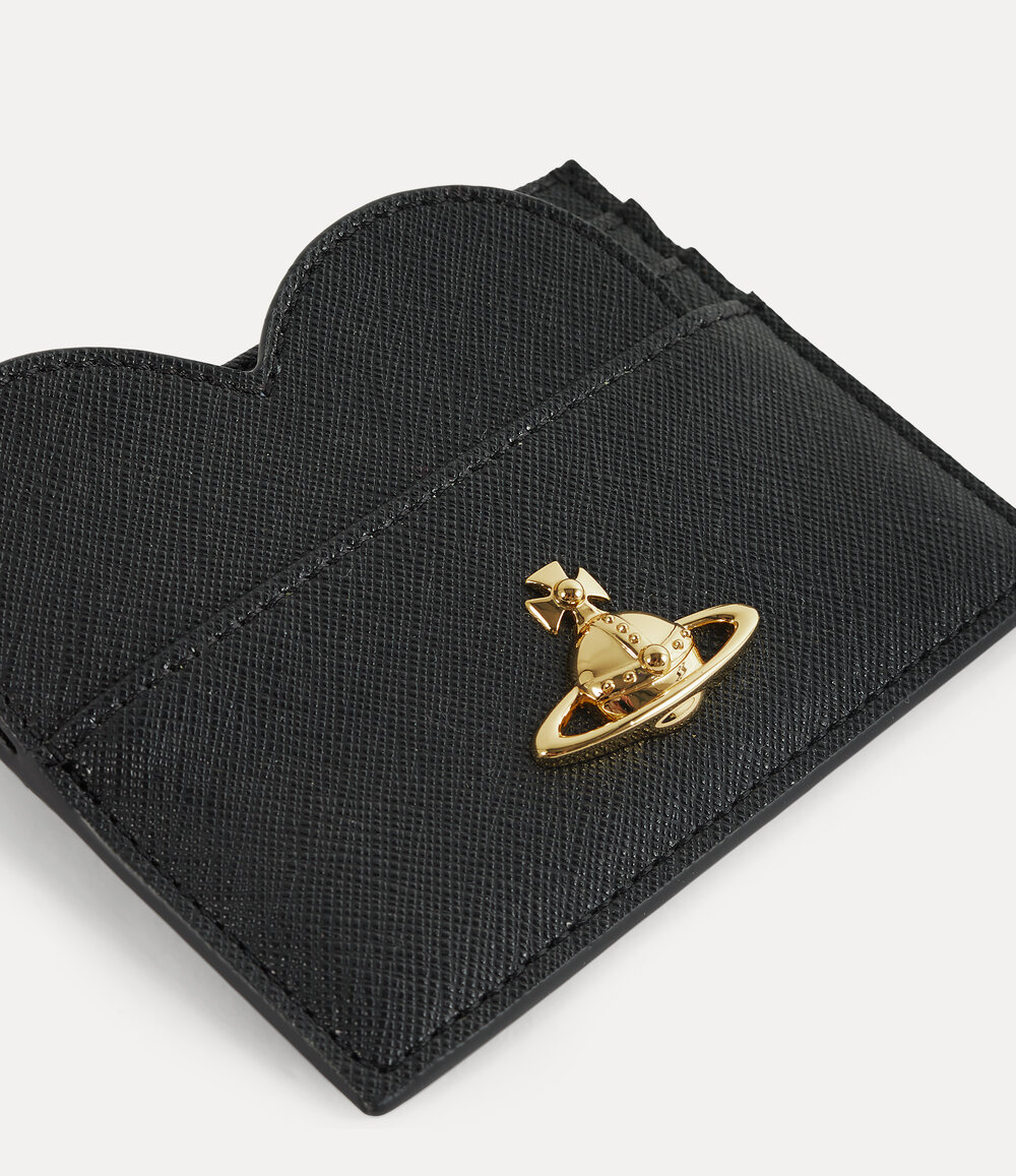 Vivienne Westwood Heart Card Holder in Black 3D Orb, view 3