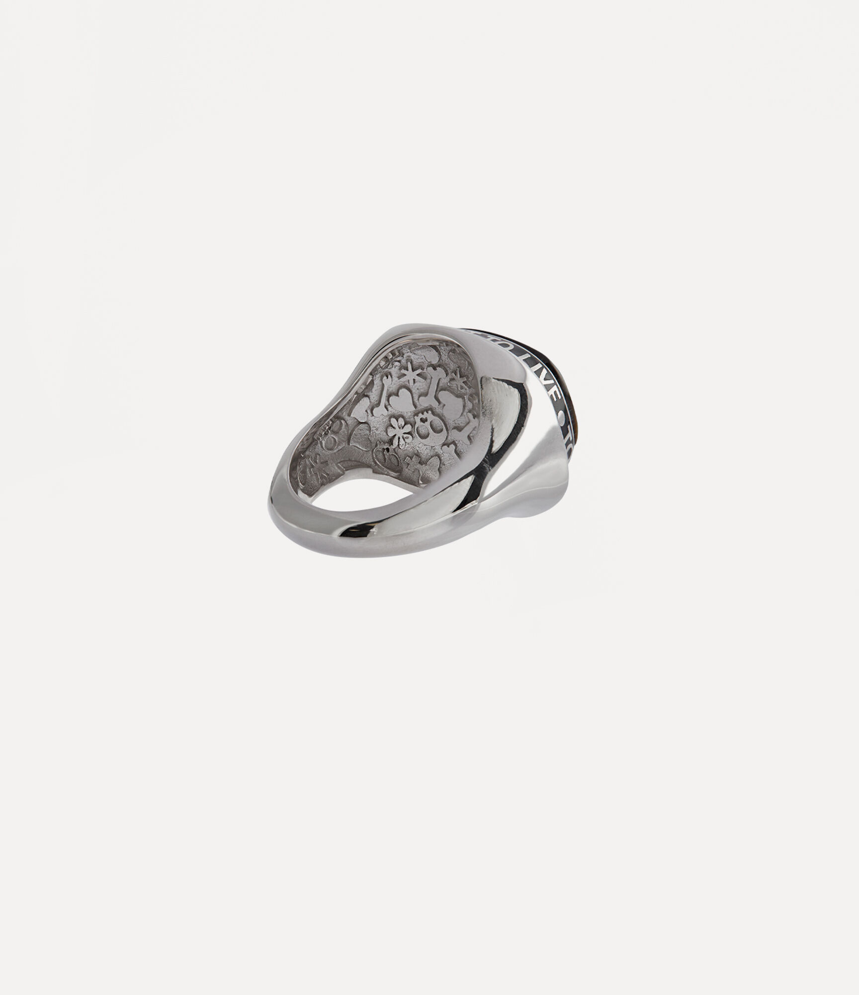 Damiano Ring in PLATINUM-GREY-MOP-BLACK-Resin | Vivienne Westwood®
