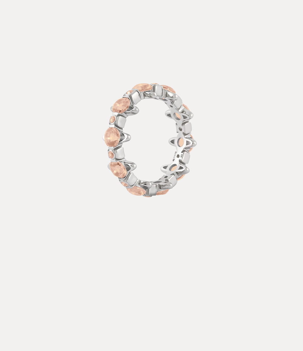Vivienne Westwood Warwick Ring in Platinum Peach Cz, view 3