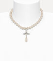 One row pearl drop choker  large image number 1