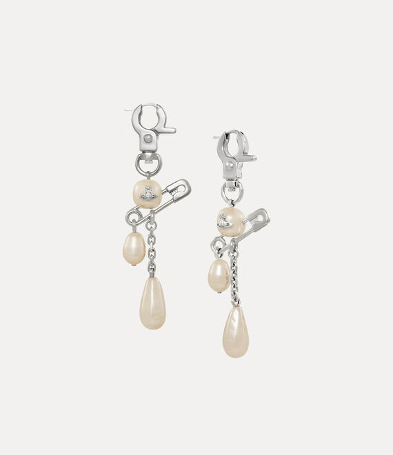 Vivienne Westwood Claude Long Earrings Silver Swarovski Pearls Women