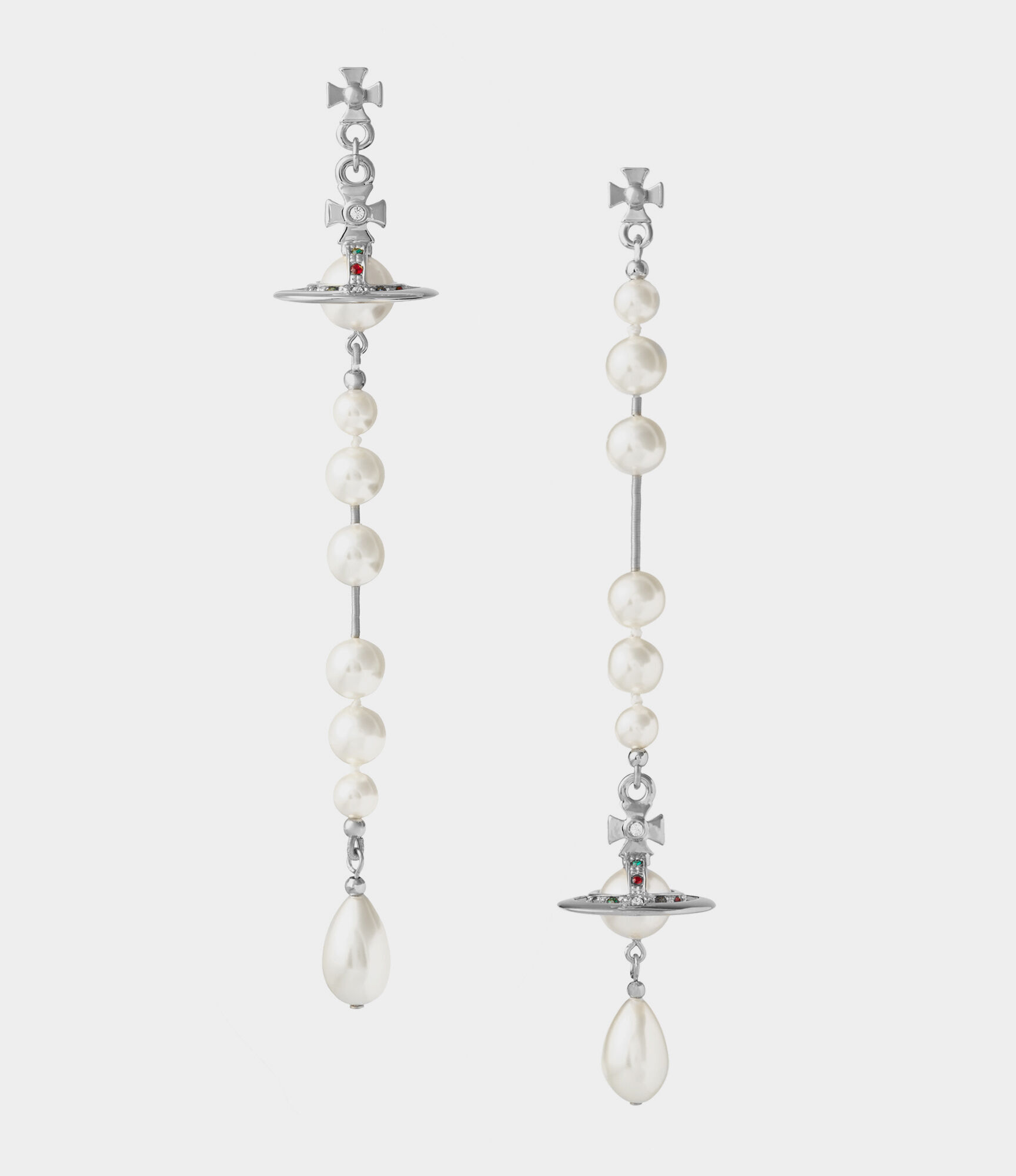 Boucles D'oreilles Longues Pendantes Avec Perles Carrées Filigranées Or - Plaqué Or, Fermoir Dormeuse - Neuf Sans Emballage