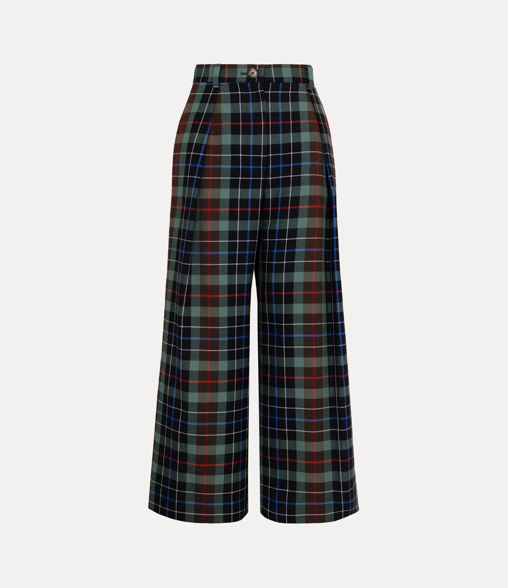 Tartan Check Tuck Wide Trousers