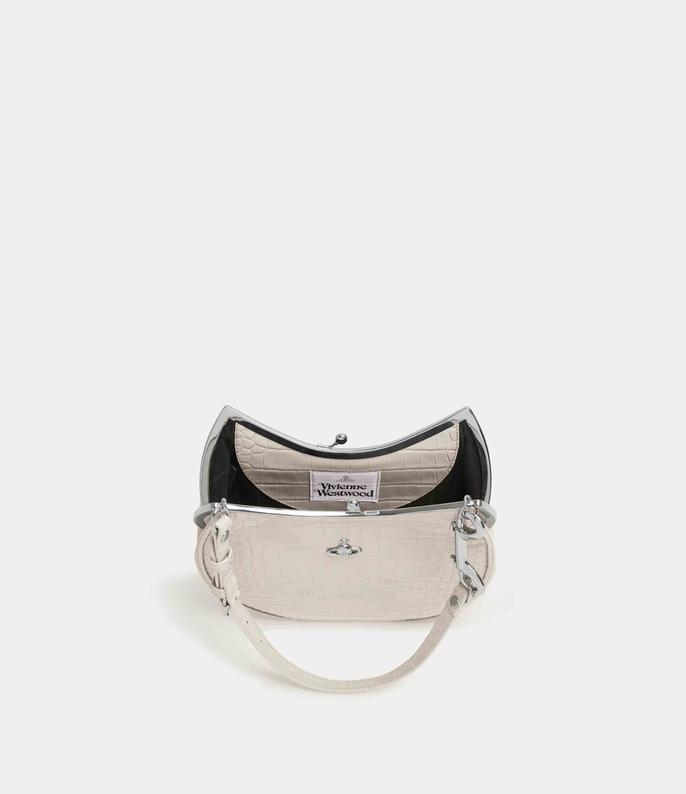 Vivienne Westwood Charm Frame Purse in Pearl White, view 3