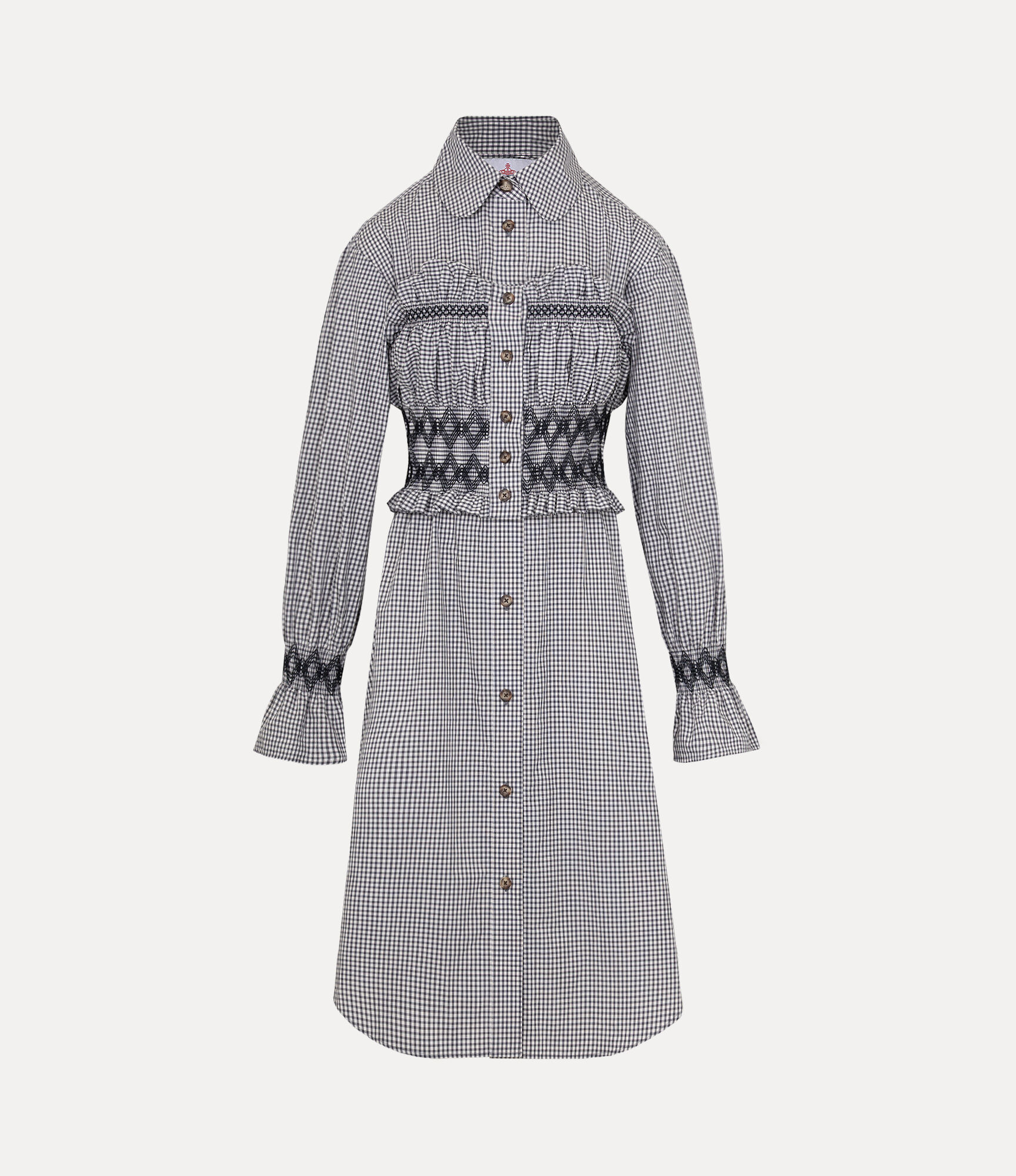 Bustier Shirring Shirt Dress 