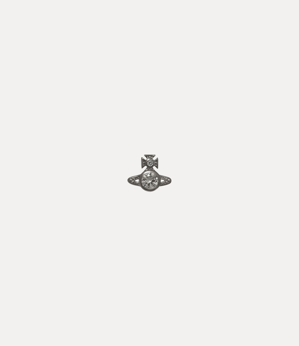 Vivienne Westwood Man. London Orb Single Stud in ruthenium grey cz