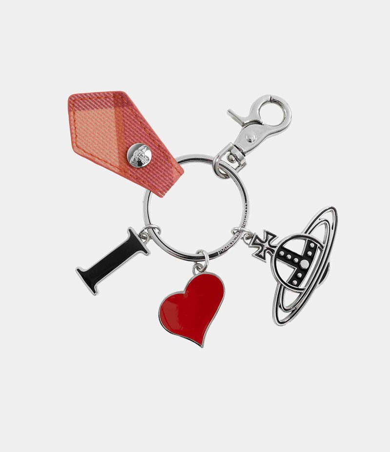 Vivienne Westwood I Love Orb Keyring in Fraser Pink