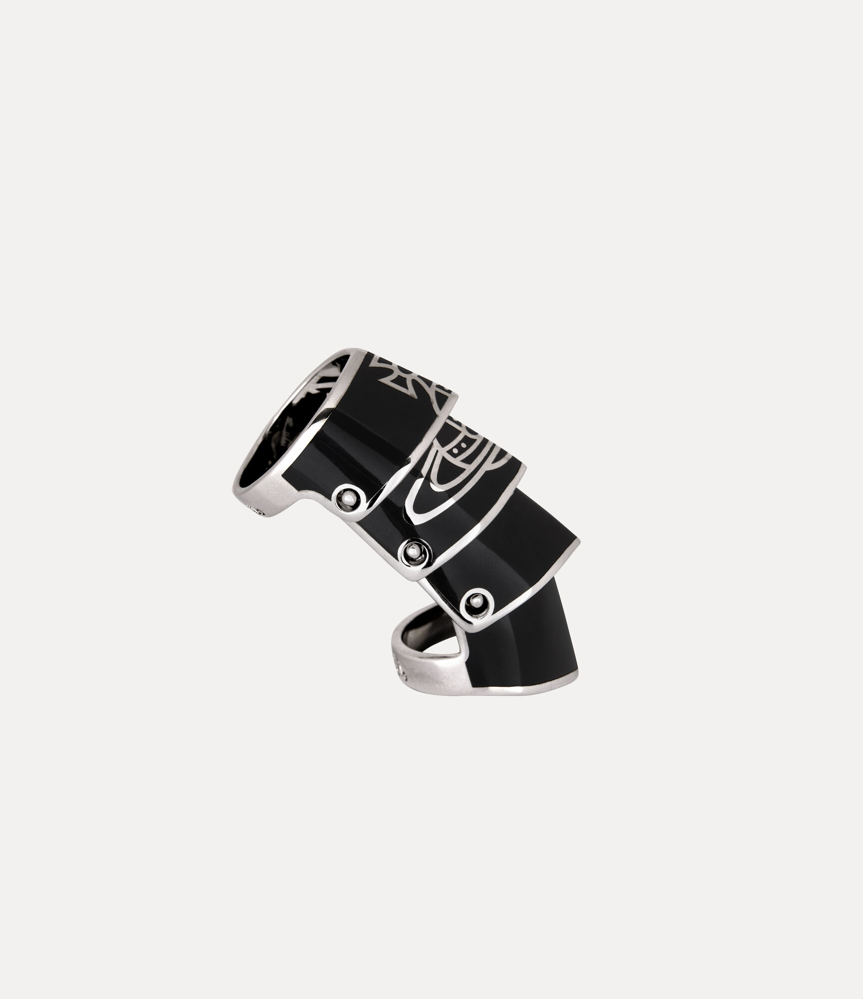 Nana Armour Ring in PLATINUM-BLACK-Resin | Vivienne Westwood®